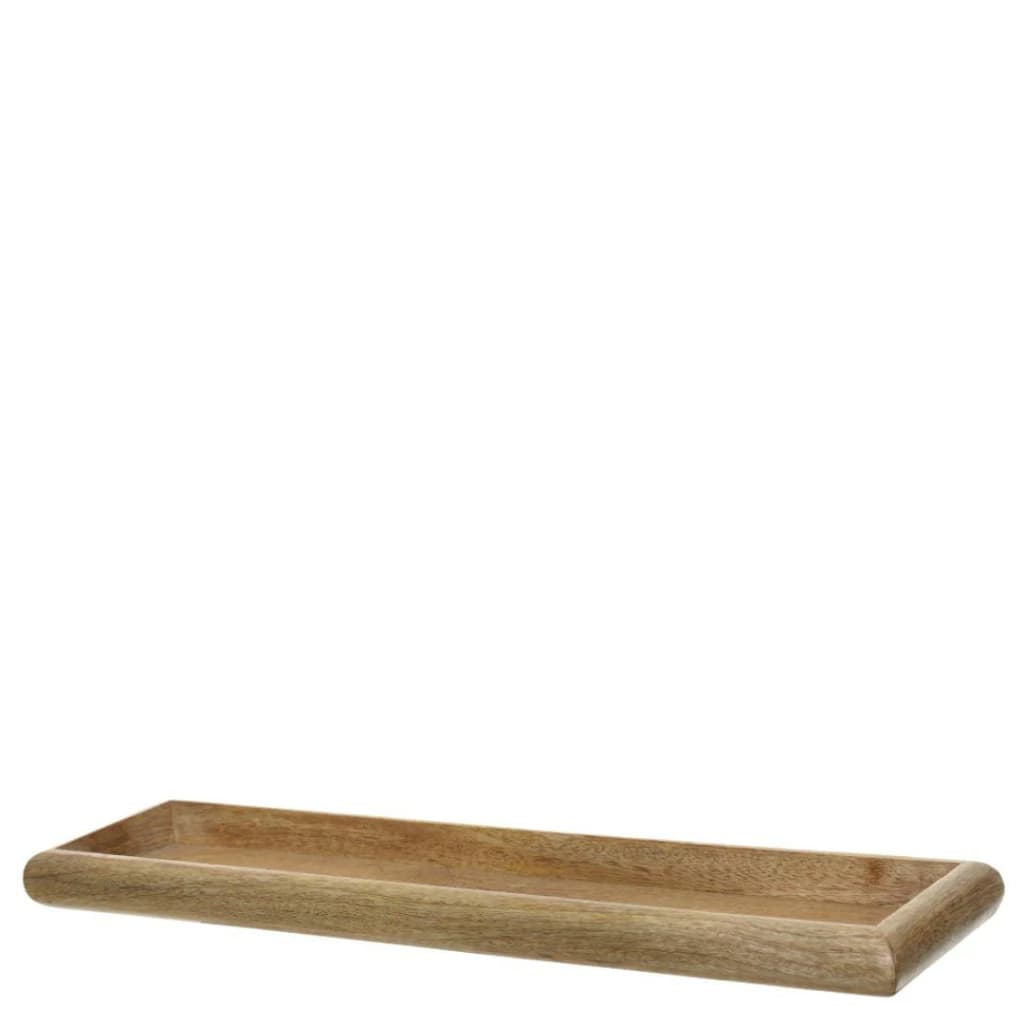 Bandeja de Madeira Rústica Bege 50x12cm