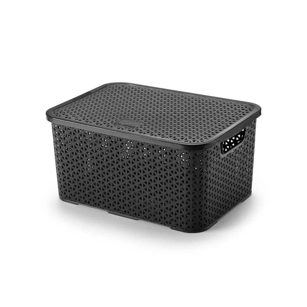 Caixa Organizadora com Tampa 8,5l Mosaico Preto - Arthi
