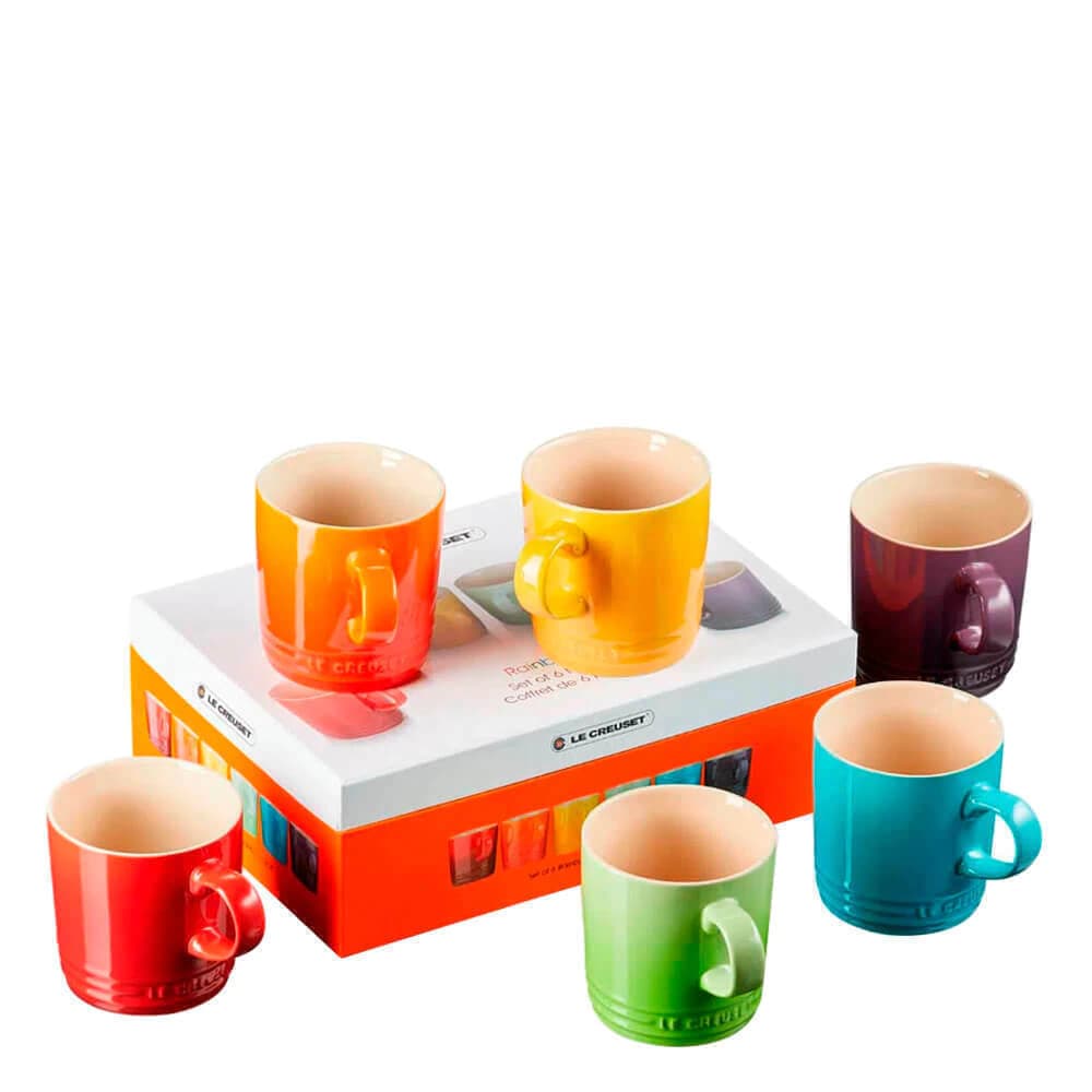 Caneca de Cerâmica Chá Le Creuset Rainbow 350ML 6PÇS