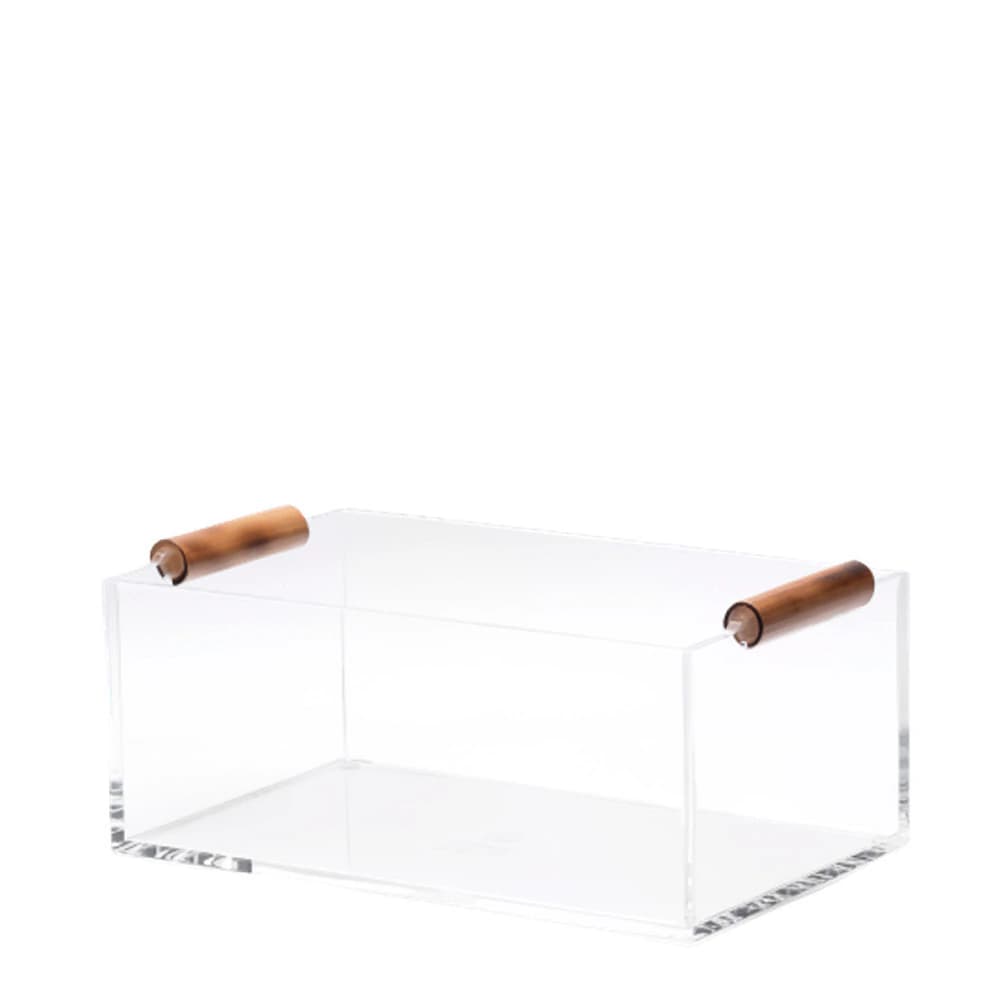 Cesto para Pão de Acrílico e Bambu Onom 30x18x13CM