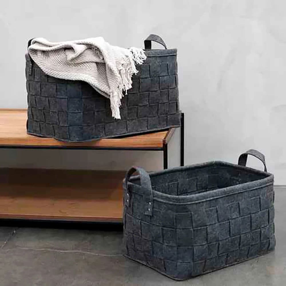 Cesto Tramado 26x38cm Preto - Yoi