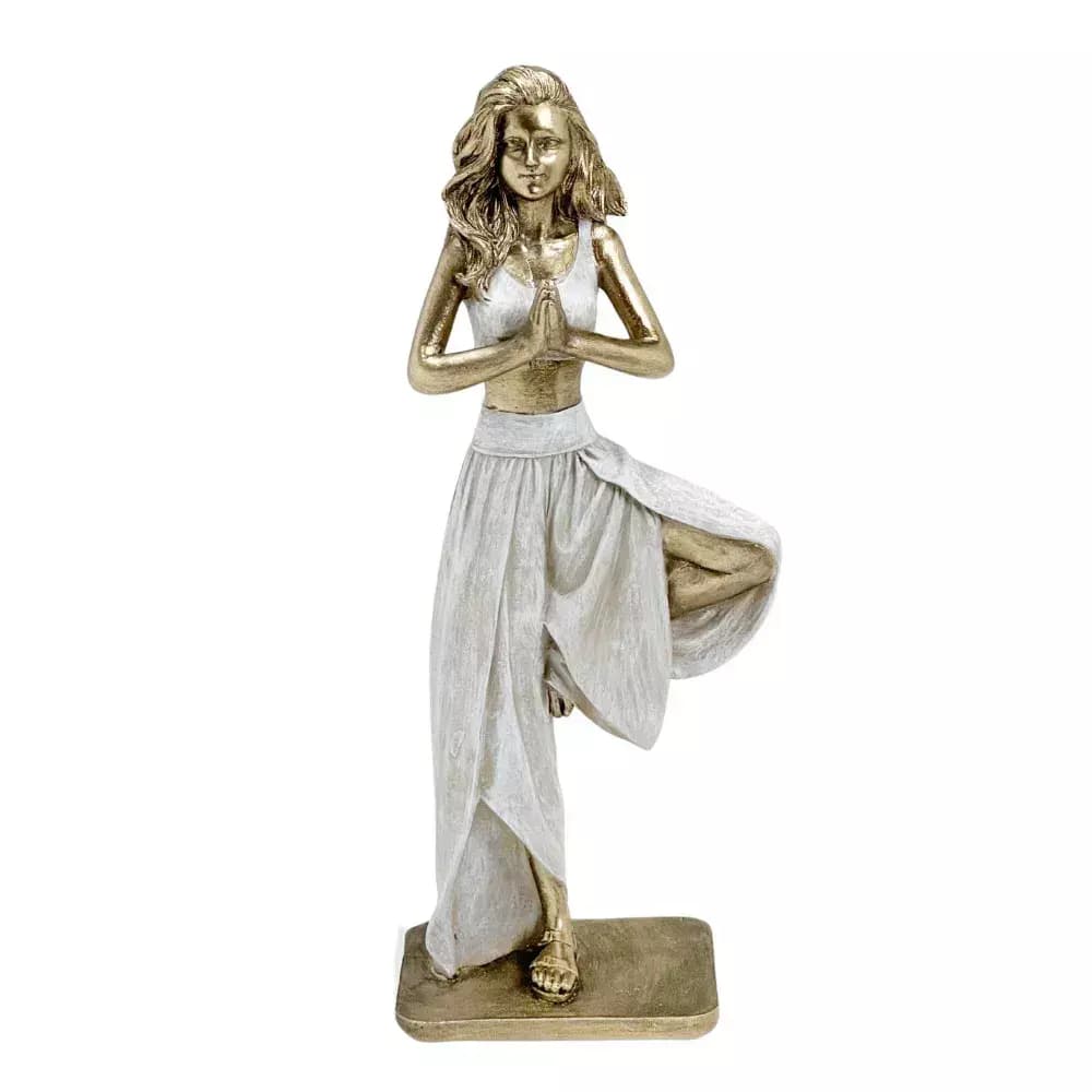 Escultura Mulher Yoga — Única