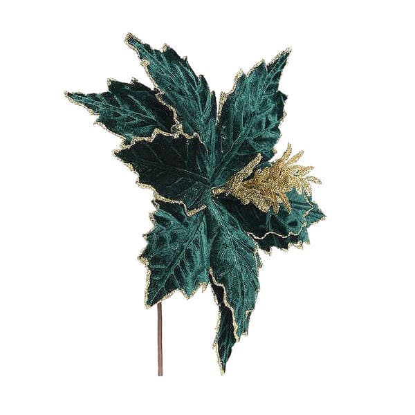 Flor Decorativa Metal e Plástico Verde 32,5cm Cromus