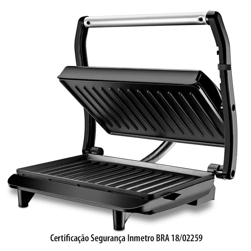 Grill Elétrico Master Press Prata e Preto - Mondial — Grill Elétrico Master Press Prata e Preto - Mondial
