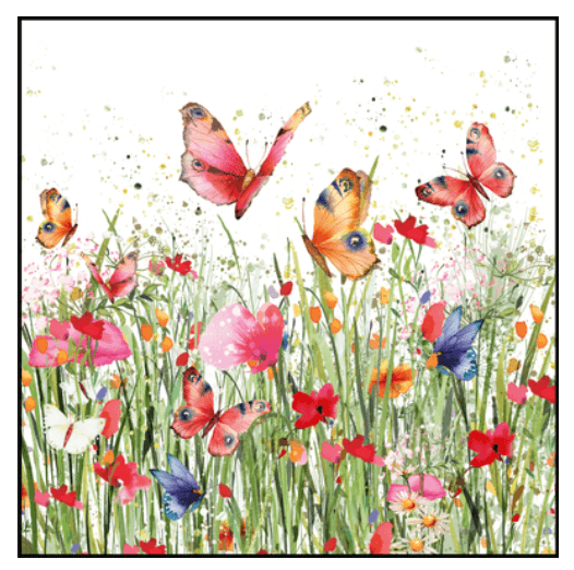 Guardanapo Papel Flores Borboletas 33x33 20 Folhas - Ambiente