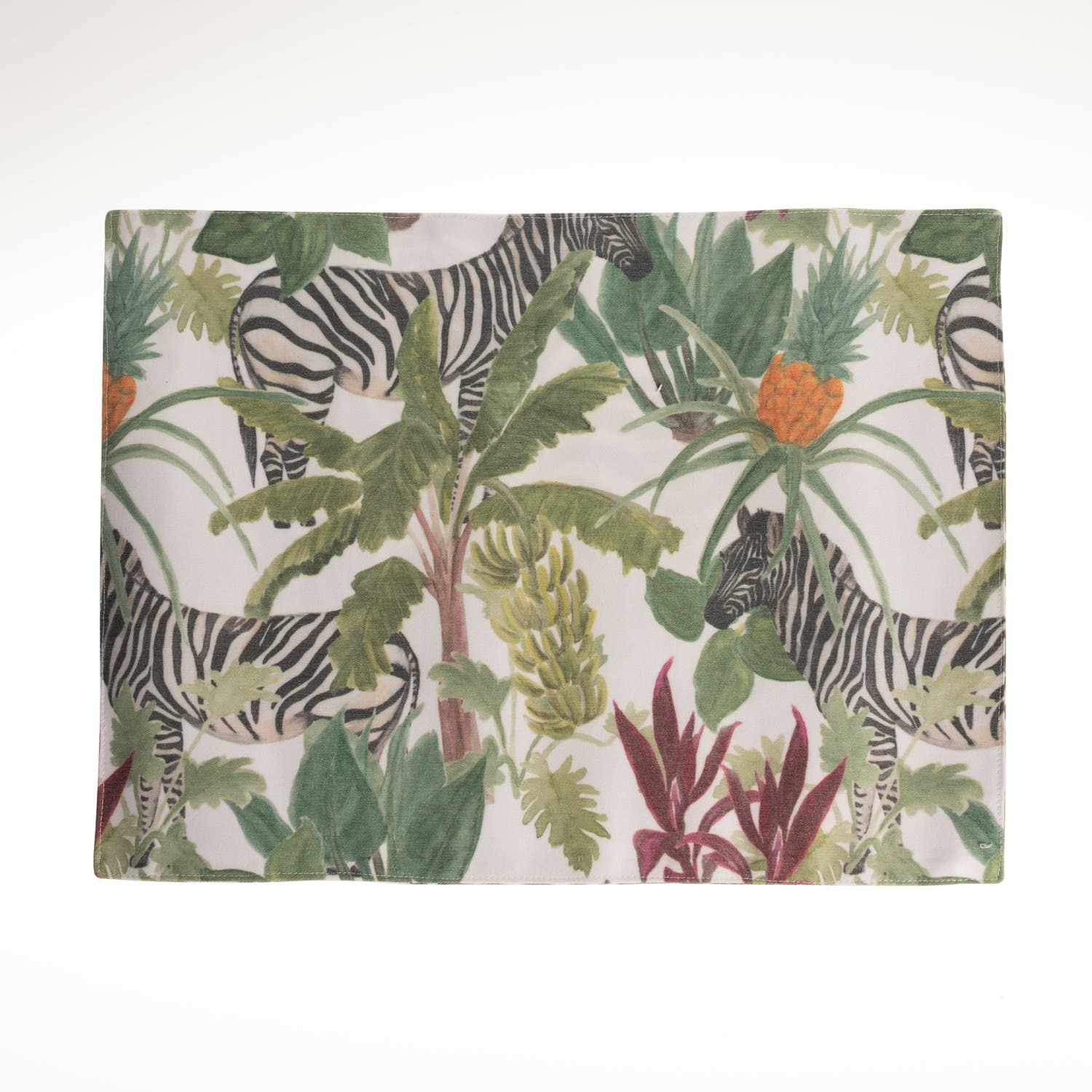 Jogo Americano 06 Peças Retangular Flor de Lis Summer Zebra Verde