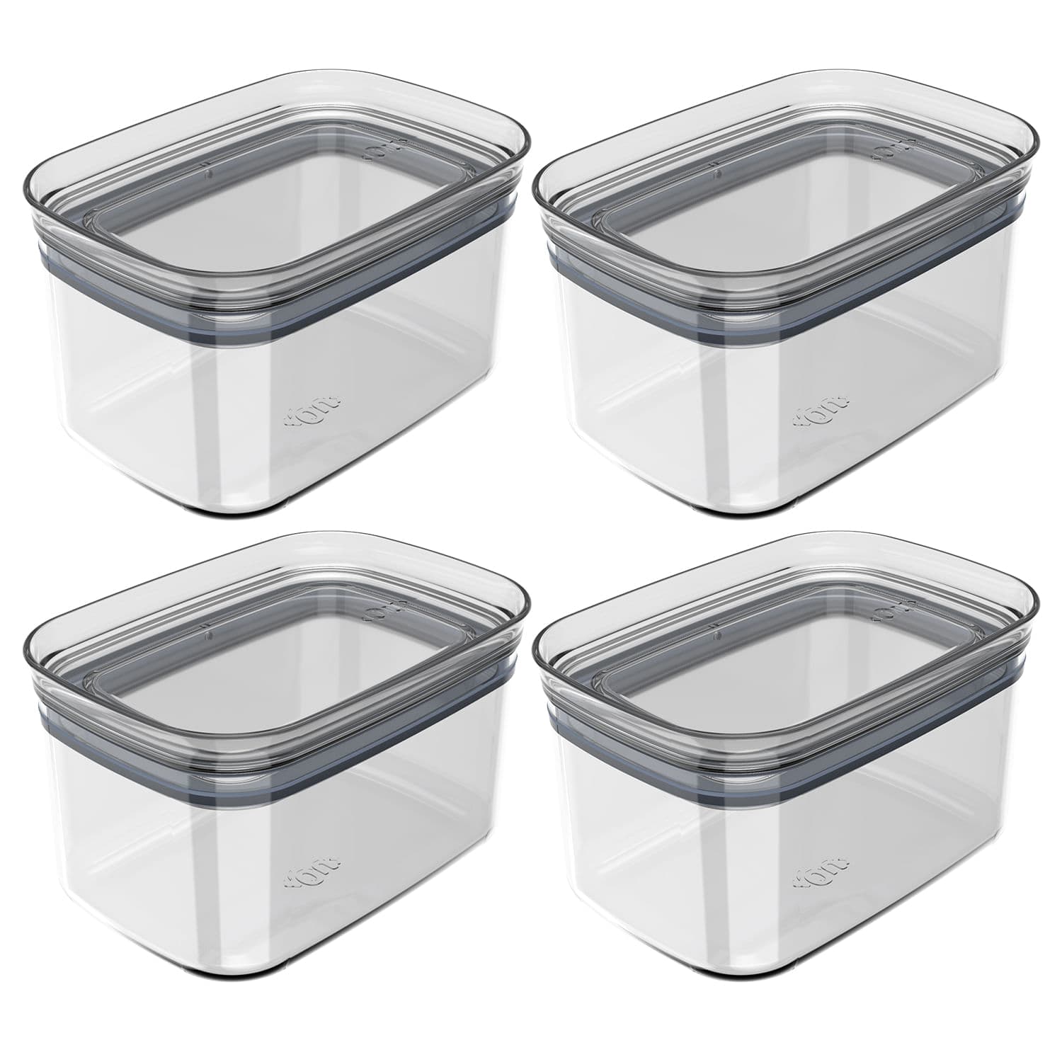 Kit Com 4 Potes Hermético Block 650mL Natural - Ou