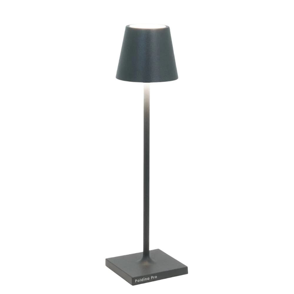Luminária de Mesa Zafferano Poldina Micro Cinza 27cm