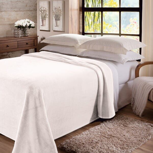 Manta para Cama Dyuri Branca 2,4x2,2 m Jolitex