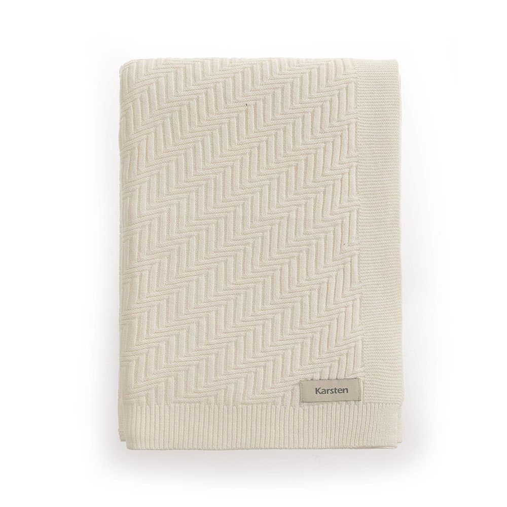 Manta Salina Tricot 1,20 x 1,75 Branco Karsten