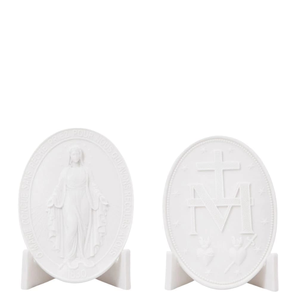 Medalha de Nossa Senhora das Graças em Pó de Mármore 17cm 2pçs