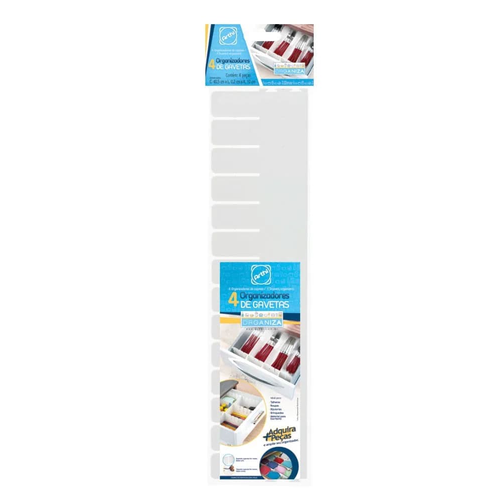 Organizador de Gavetas 40x10cm Branco - Arthi