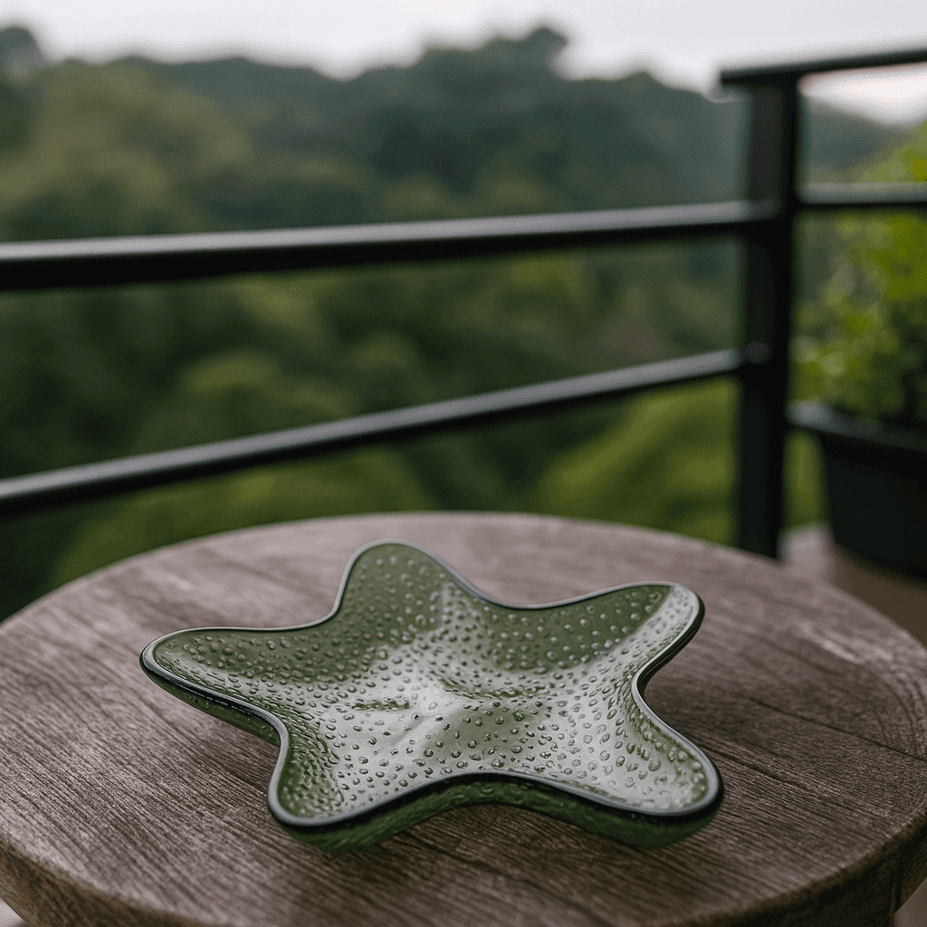 Petisqueira Acrílico Pequena Estrela Verde 20 cm