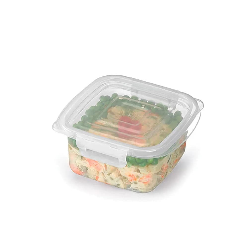 Pote com Travas Quadrado 860mL Transparente - Nitron
