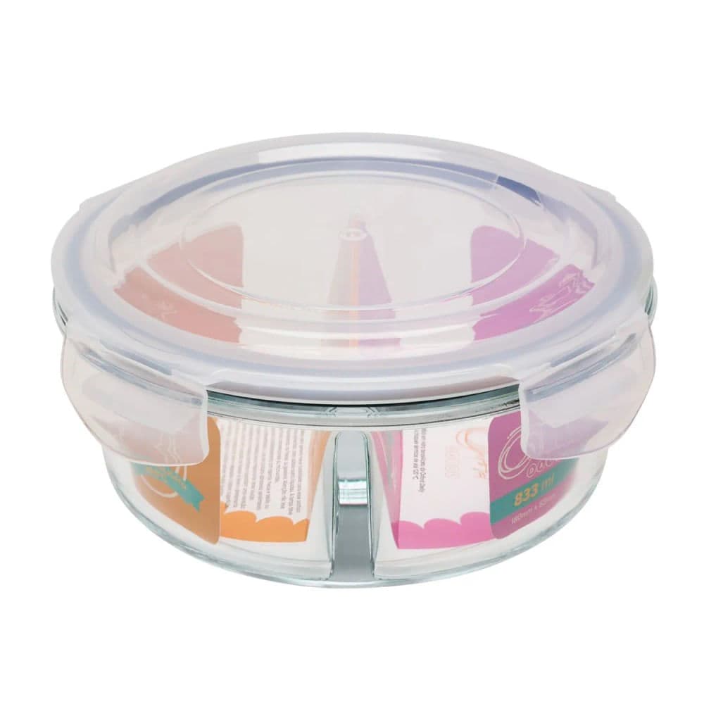 Pote Hermético Redondo com Divisória 833mL Chia - Oxford