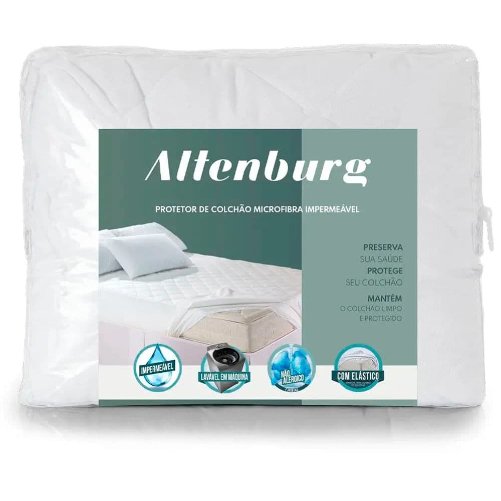 Protetor de Colchão Casal Impermeável Branco - Altenburg