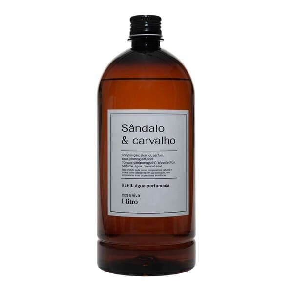 Refil Água Perfumada Sândalo & Carvalho 1000ml Casa Viva