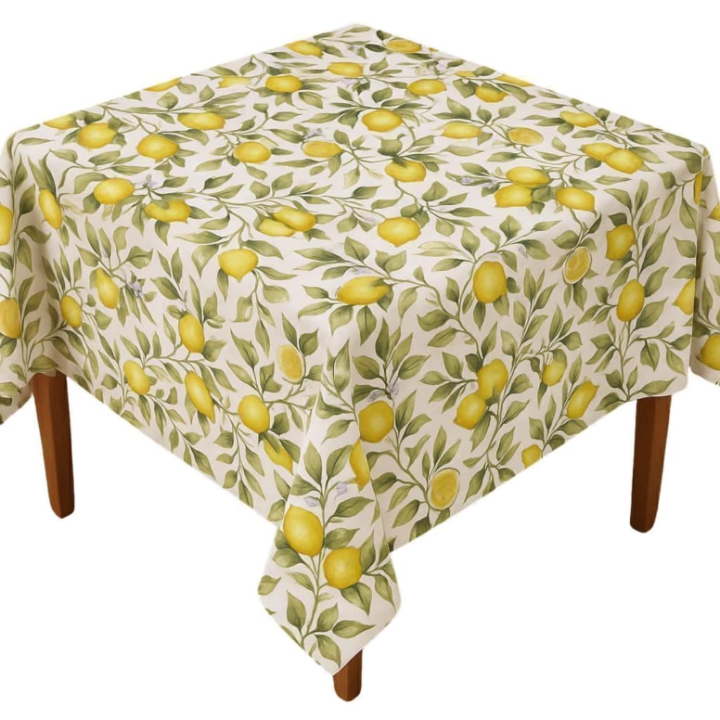 Toalha de Mesa Quadrada Impermeável Auguri Casa Limone 220cm