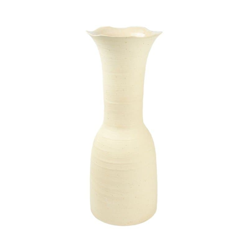 Vaso em Cerâmica G Lucatti Bege 43 x 17 cm