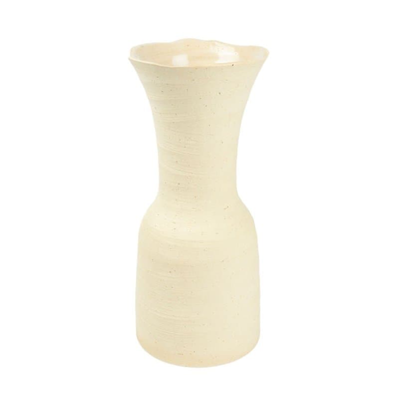 Vaso em Cerâmica P Lucatti Bege 28 x 12 cm