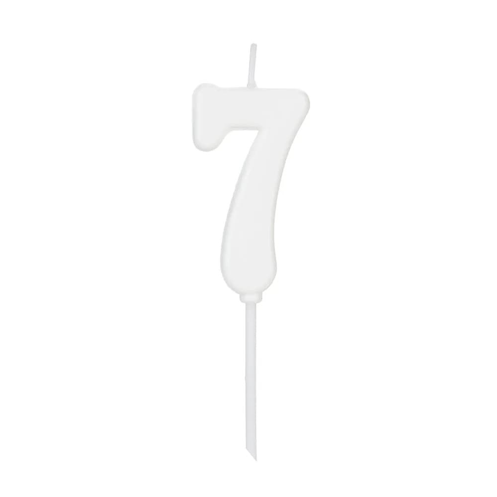 Vela de Aniversário Pick Número 7 Branca - Silver Plastic