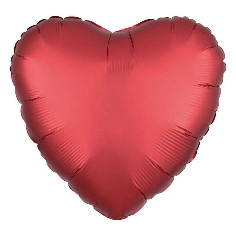 Balão de Coração Cromado 18 Polegadas Vermelho - Silver Plastic
