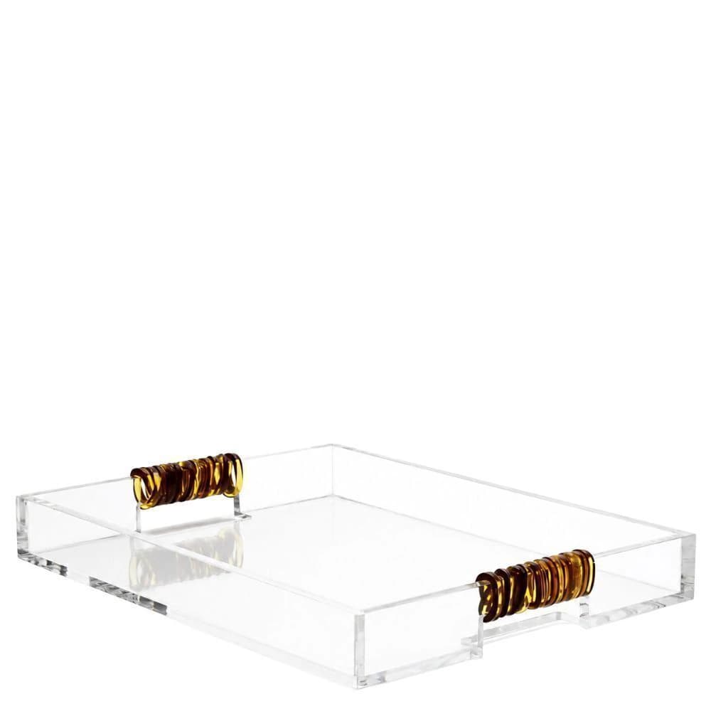 Bandeja de Acrílico com Alça Onom Color Line Turtle Âmbar 42x32x5CM