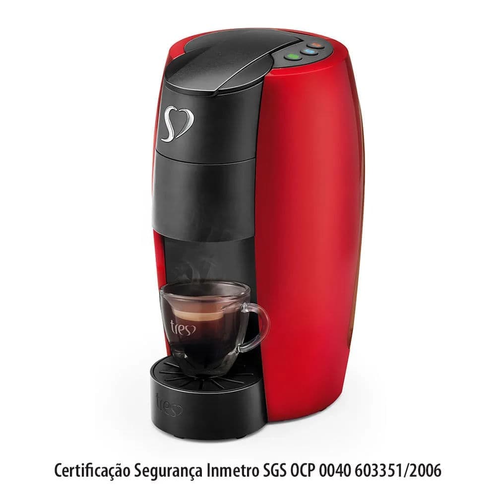 Cafeteira Espresso Lov Vermelha Tres 3 Corações