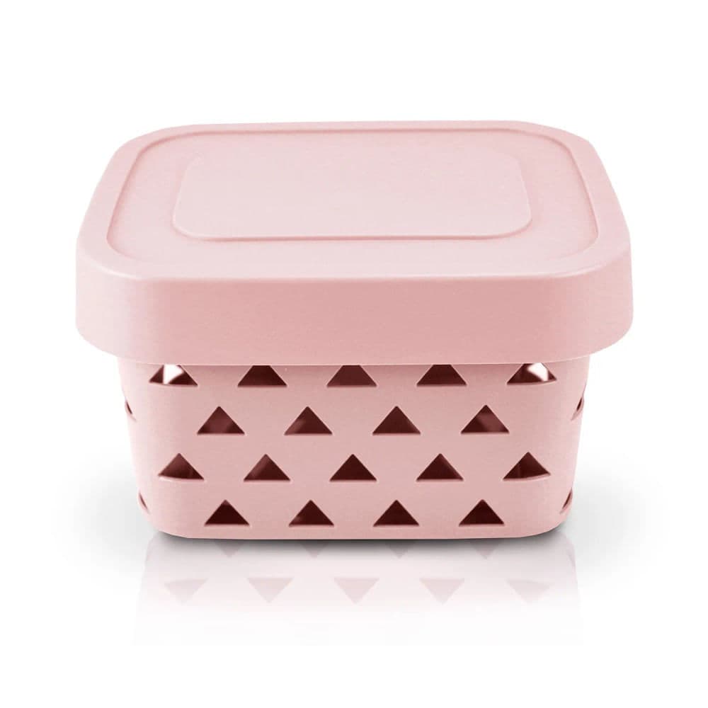 Cesta Organizadora com Tampa Loft 22cm Rosa - Jacki Design
