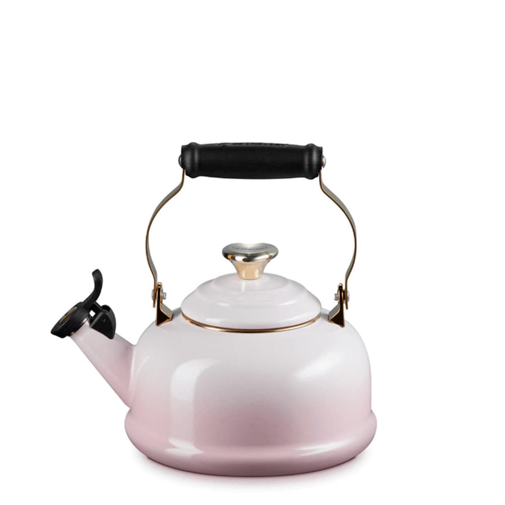Chaleira com Apito de Aço Esmaltado Le Creuset Coração Shell Pink 1,6L
