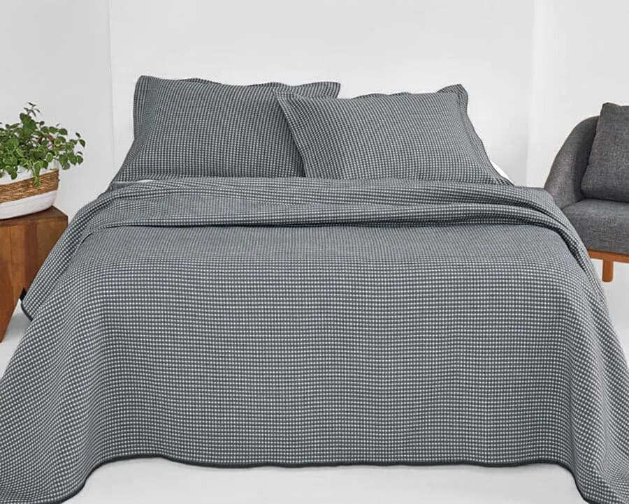 Colcha Jacquard Casal com 2 Porta Travesseiros - Casa com Casa