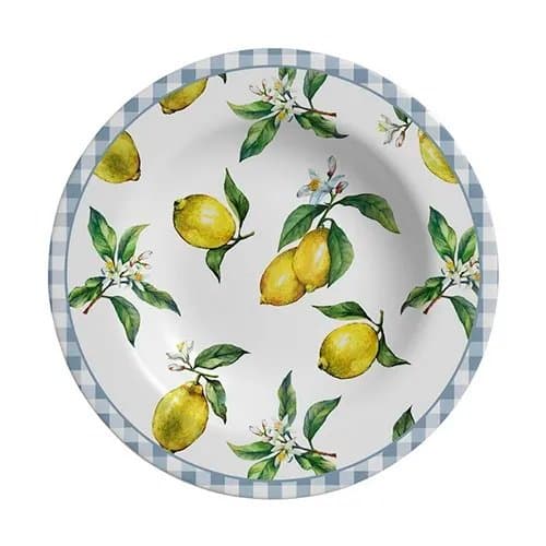 Conjunto 06 Pratos Fundos Amalfitana Alleanza Cerâmica 25cm