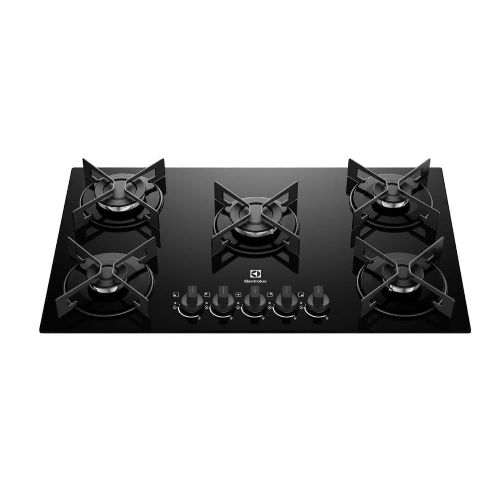 Cooktop 5 Bocas a Gás Electrolux Mesa de Vidro Efficient Grade de Aço Fosco (KE5GR)