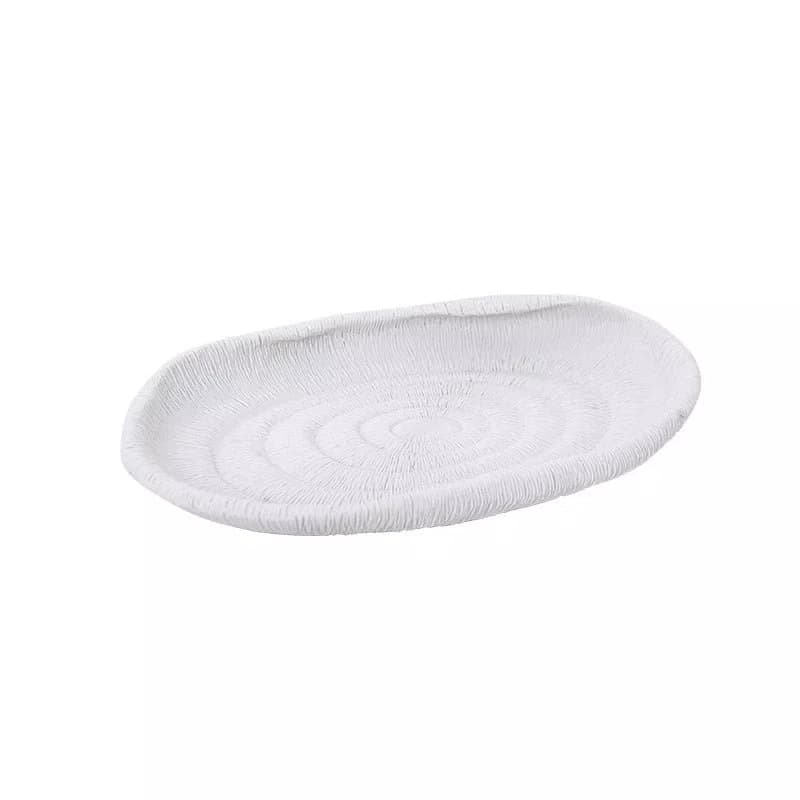 Escultura Coral Oval Resina 36,8x25x5cm Branco - Entrecasa