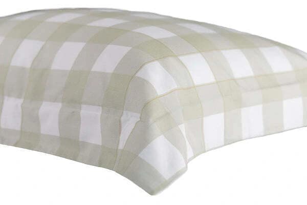 Fronha Avulsa Refúgio Natural Estampado Xadrez Verde\/Branco 600 Fios Muguet Home
