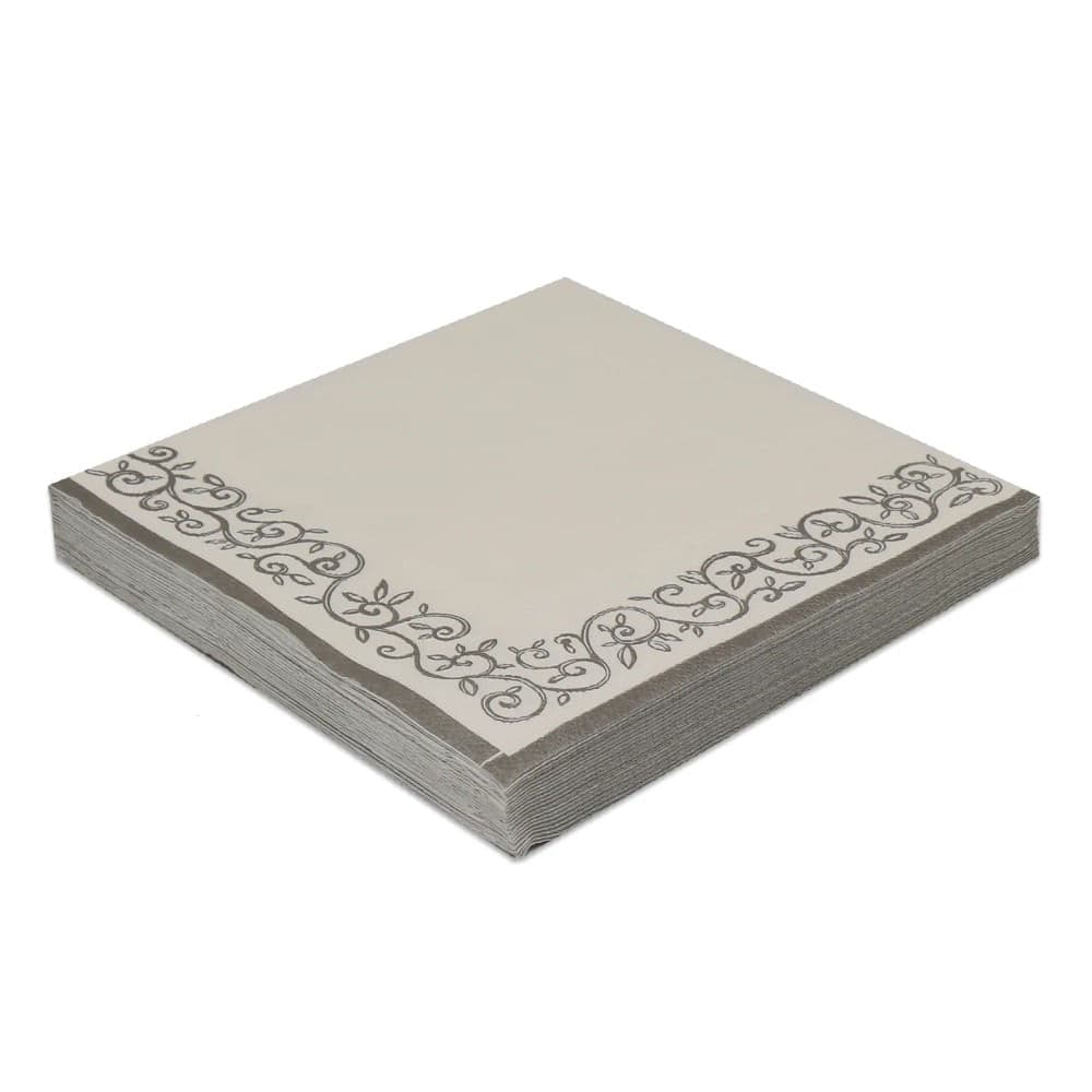 Guardanapo de Papel Folha Tripla 33cm Borba Prata - Silver Plastic
