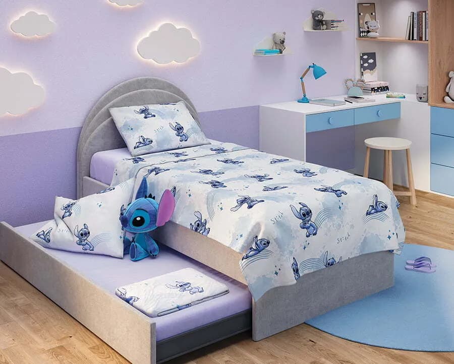 Jogo de Cama Lepper Kids Stitch - 100% Algodão - 150 Fios