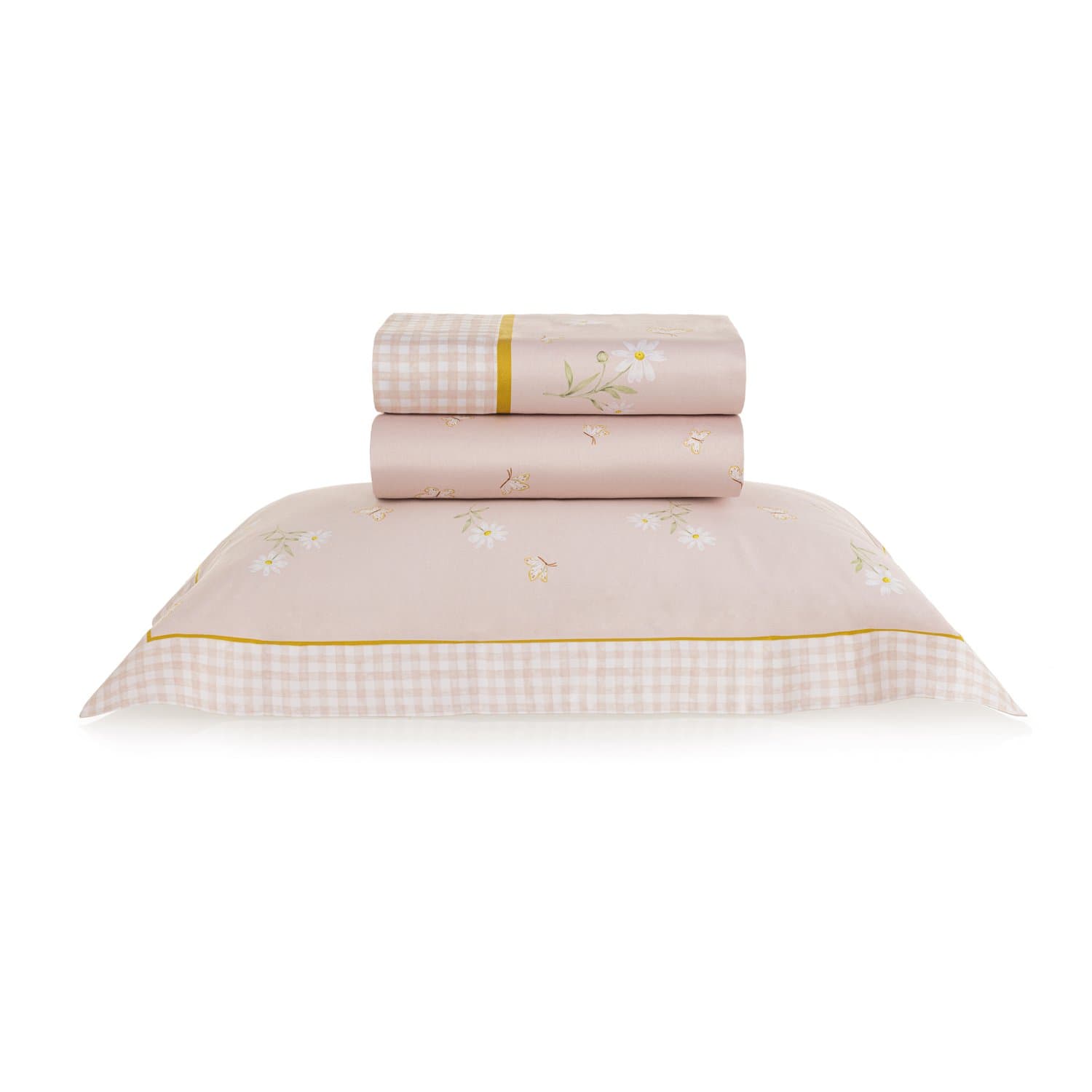 Jogo De Cama Solteiro Margarida 300 Fios Trussardi 1,70 x 2,80 m