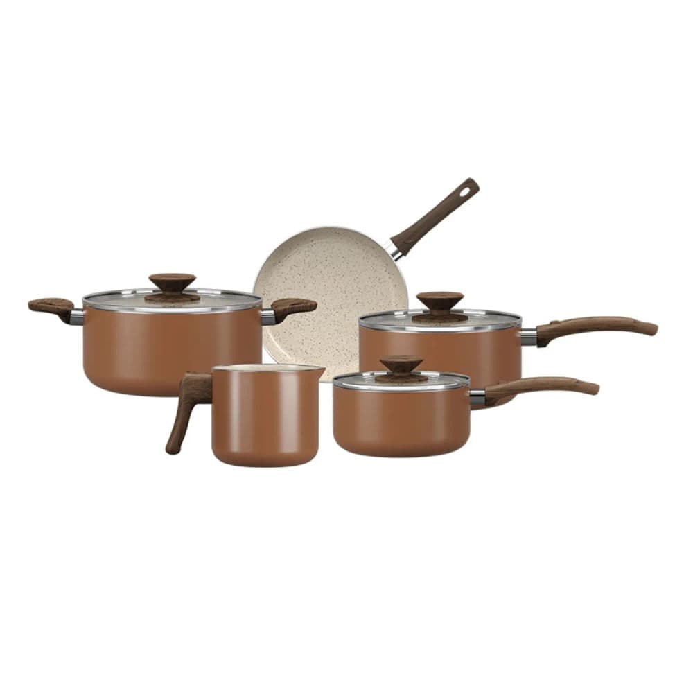 Jogo de Panelas Primea Ceramic Life 5 Peças Cappuccino - Brinox