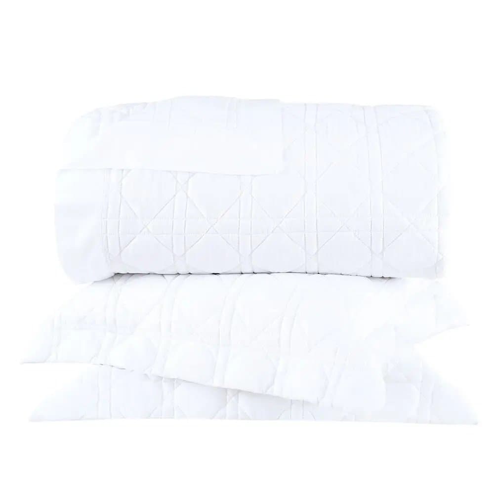 Kit 03 Peças Colcha Queen Noah Buddemeyer Luxus Branco 280cm x 260cm