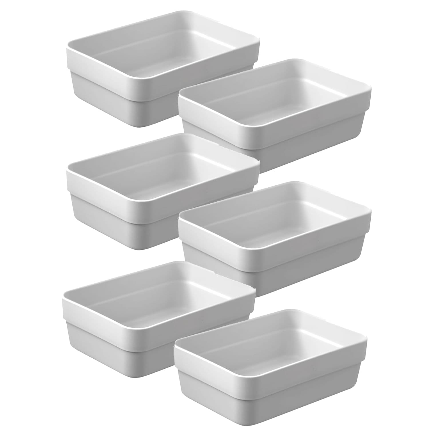 Kit Com 6 Caixas Organizadoras Retangular Logic 5,6x17cm Bege - Martiplast