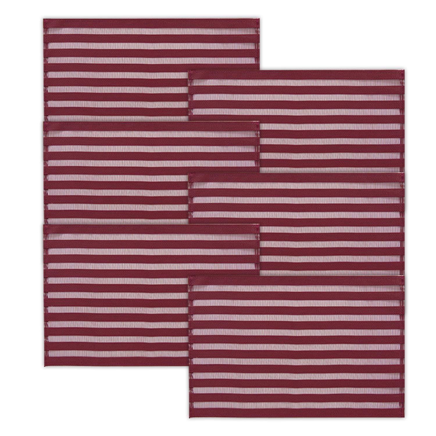 Kit Com 6 Jogo Americano Trama Rayas Merlot - Copa & Cia