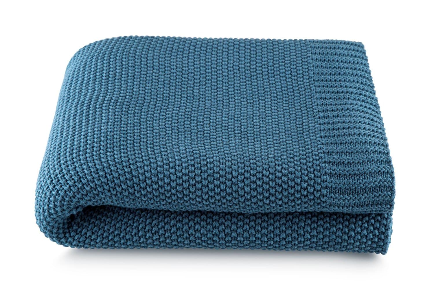 Manta Loom Tricô 100% Algodão By The Bed Azul 125 x 150 cm
