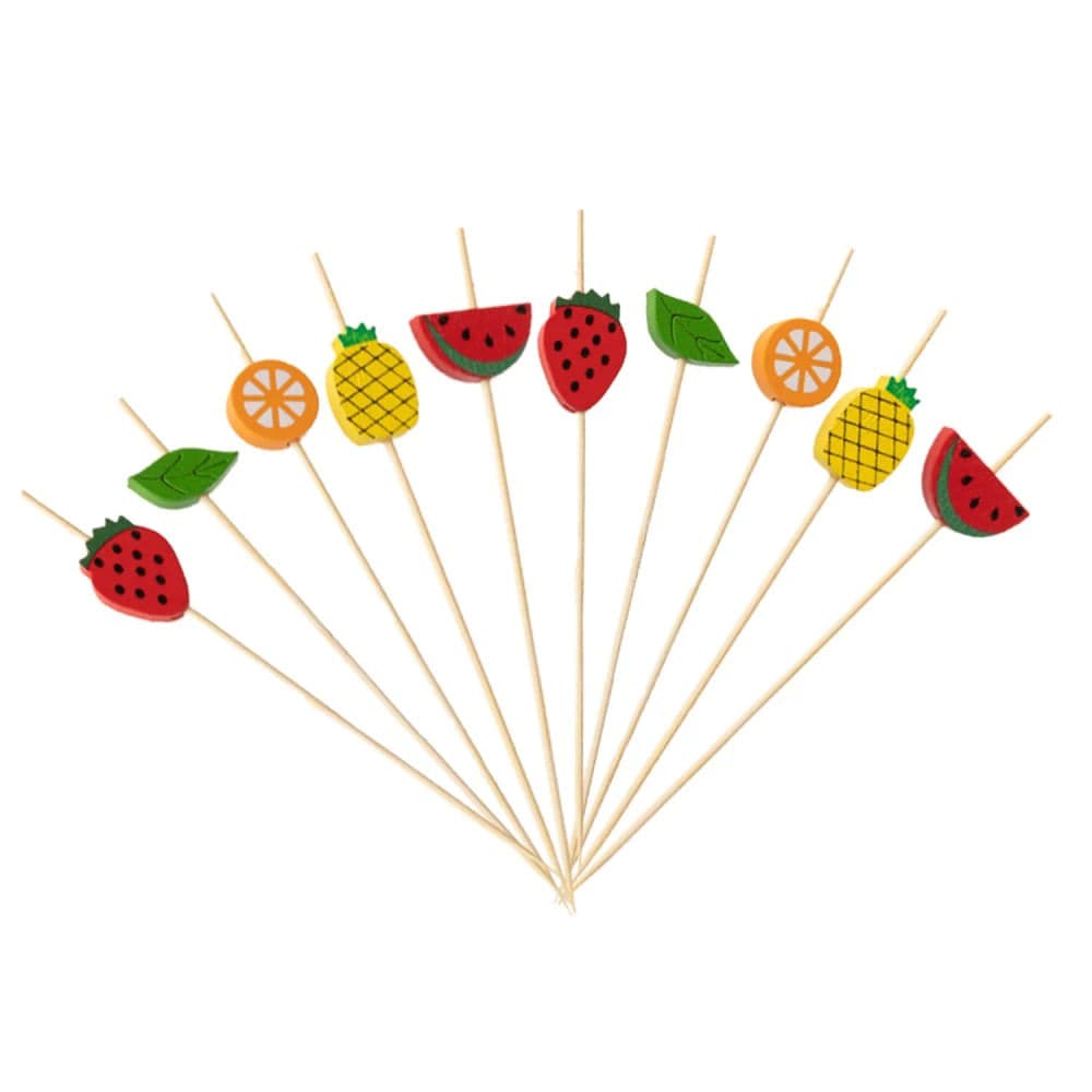 Palito para Petiscos Frutas 20 Unidades 12cm - Silver Plastic