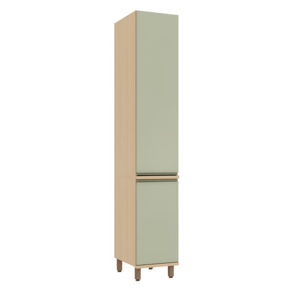 Paneleiro 2 Portas 40x230x53cm Madeira Domus Carvalho UV e Verde Luciane