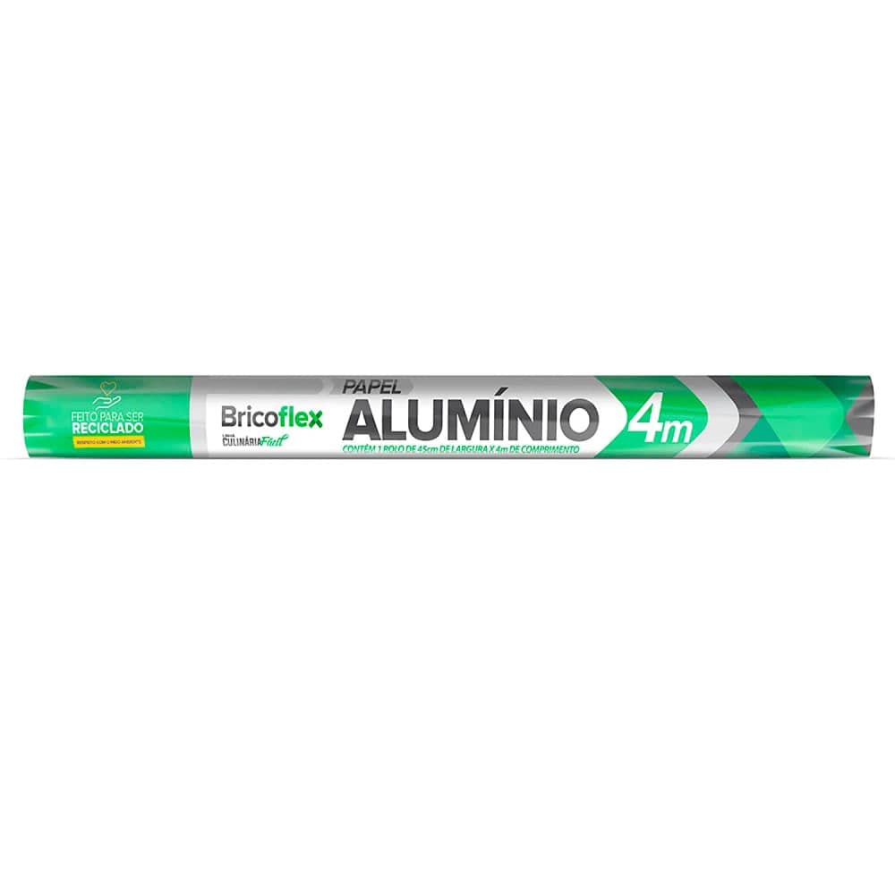 Papel Alumínio Rolo 45cmx4m - Bricoflex
