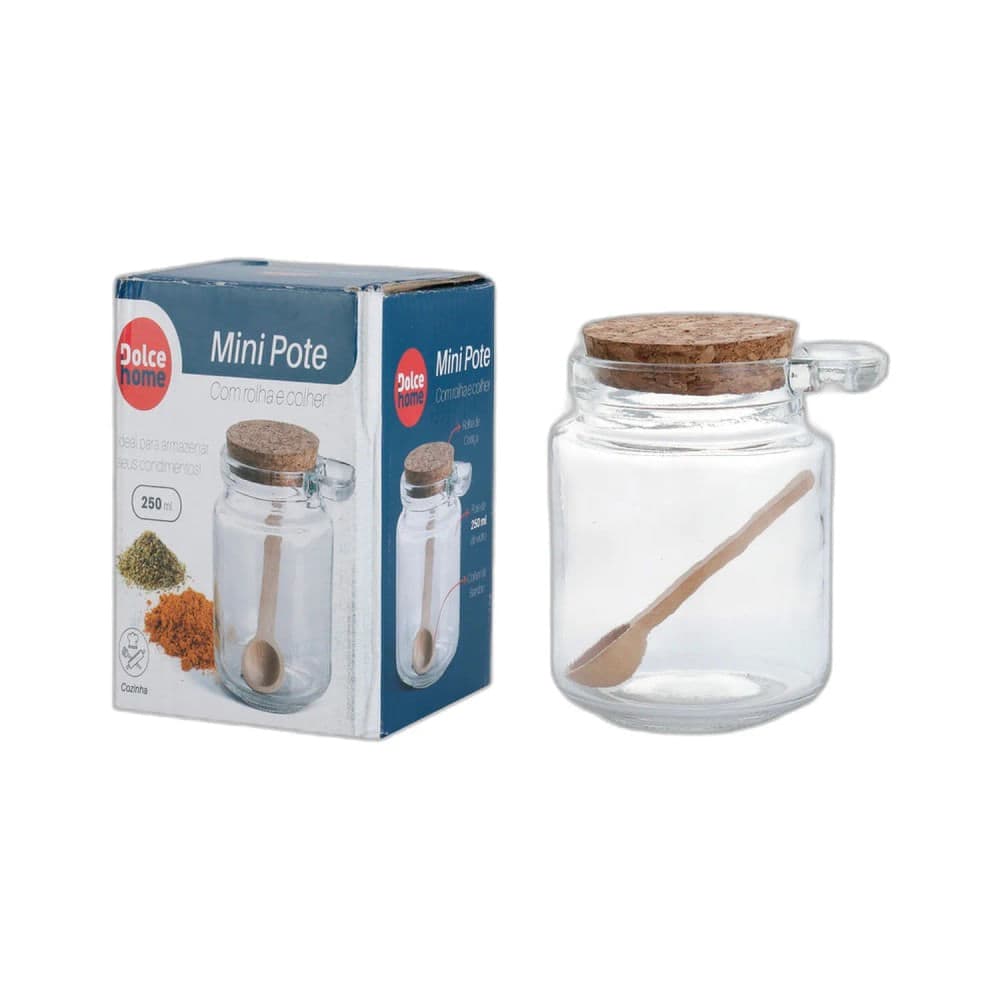 Pote de Vidro com Tampa e Colher - Dolce Home