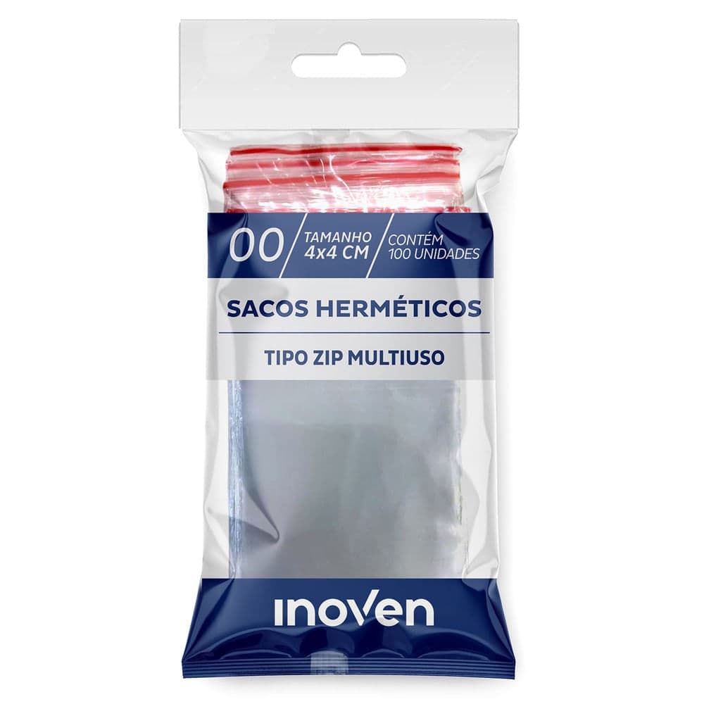 Saco Hermético Zip 04x04cm - Inoven