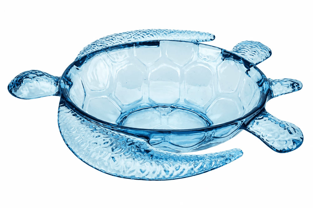 Saladeira Acrilico Formato Tartaruga Azul 10x46,5x40 - Entrecasa