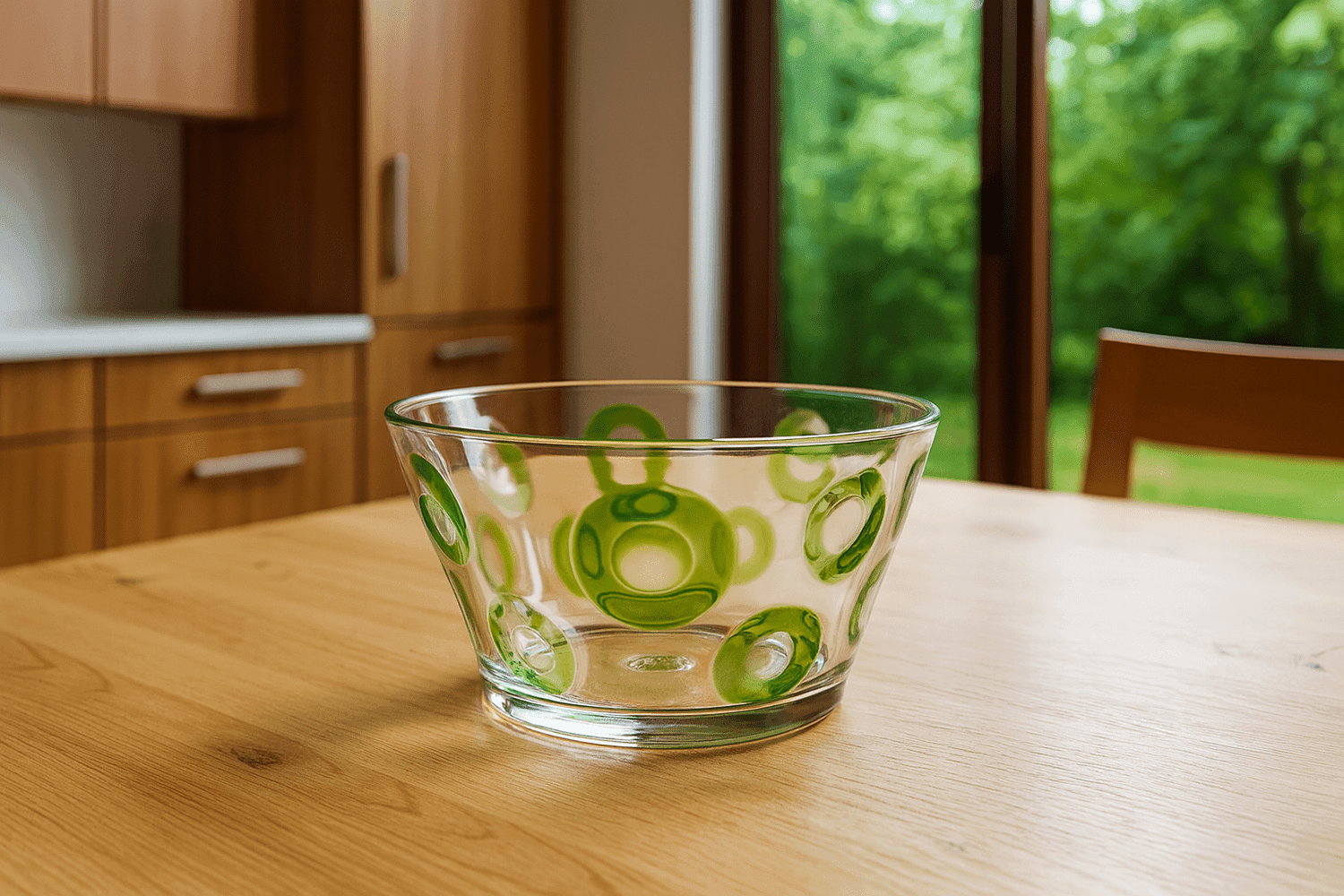 Saladeira Acrílico Textura Círculo Verde 25 cm